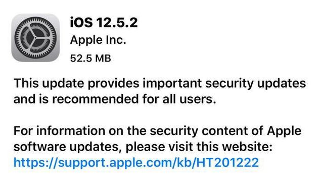 柏乡苹果手机维修分享iOS12.5.2发布，建议所有老苹果用户安装 